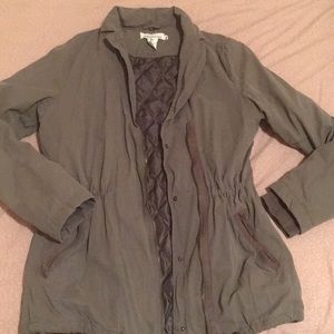 Army green cinch waste jacket from H&M